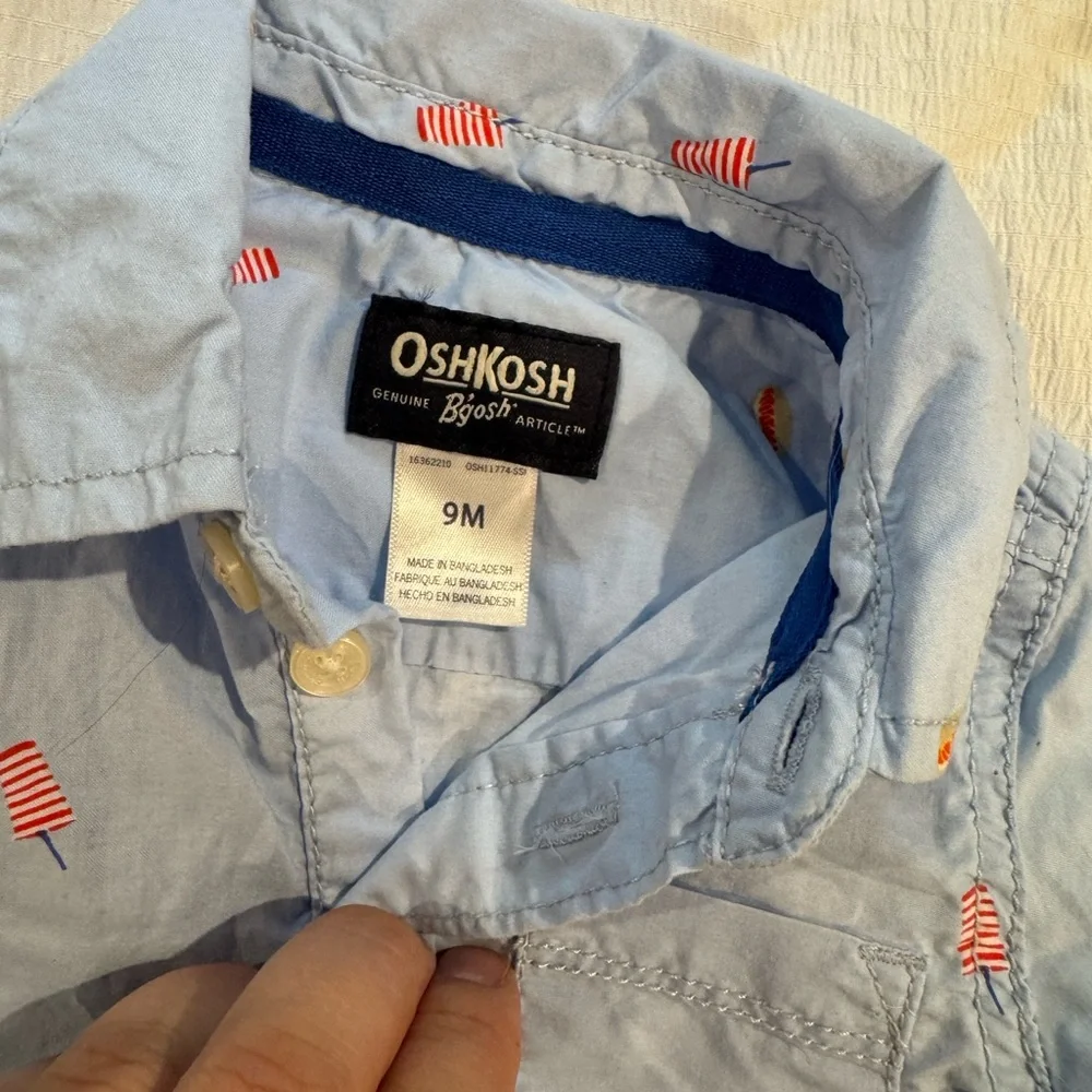 OshKosh B'gosh Light Blue‎ Baby Shirt romper
